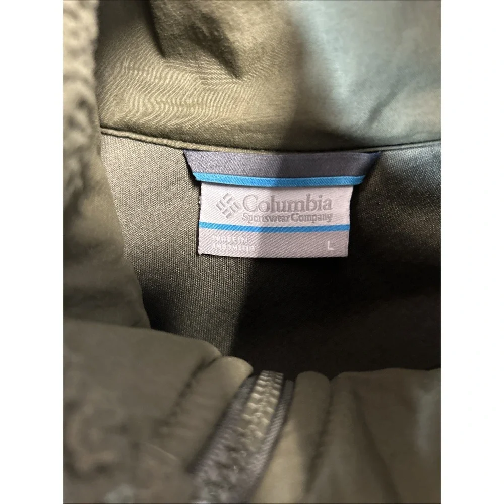 Columbia Green Sherpa Fleece Zip-Up Jacket, Size Large